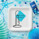 Inspirerend noot op gigantische paperclip papieren bordje (Feest)