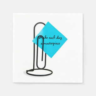 Inspirerend noot op gigantische paperclip servet