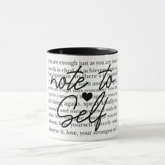 Inspirerend noot voor jezelf mok (Midden)