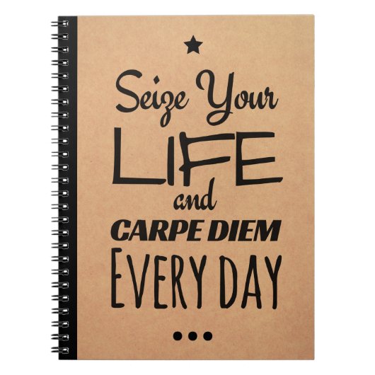 Inspirerend notebook voor motivatie: Carpe Diem! Notitieboek (Voorkant)
