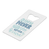 inspirerend noteringen creditkaart flessenopener (Achterkant Gekanteld)