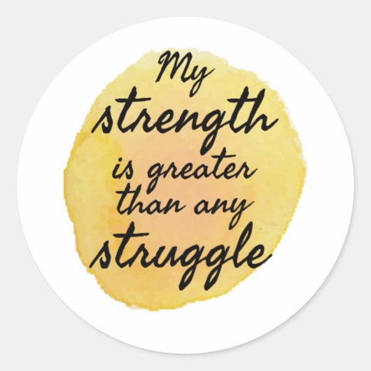 Inspirerend noteringen voor zelfaanvaarding ronde sticker (Voorkant)