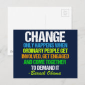 Inspirerend Obama citeert politieke verandering Briefkaart (Voorkant / Achterkant)