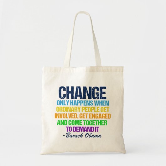 Inspirerend Obama stemt voor verandering Tote Bag (Voorkant)