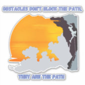 Inspirerend obstakels op pad vinyl overwinnen sticker (Voorkant)