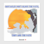 Inspirerend obstakels op pad vinyl overwinnen sticker (Vel)