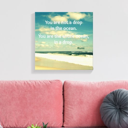 INSPIREREND OCEAAN QUOTE RUMI FOTO KUNST CANVAS AFDRUK (Insitu (Woonkamer))