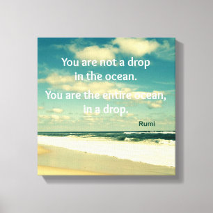 INSPIREREND OCEAN QUOTE RUMI FOTO ART CANVAS AFDRUK