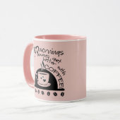 Inspirerend ochtenden beter met koffieroze mok (Voorkant links)
