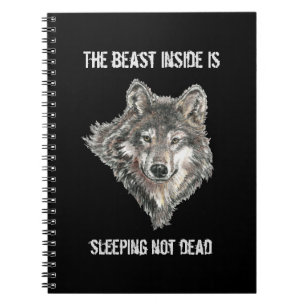 Inspirerend of Motivatie Citaat Wolf Animal Notitieboek