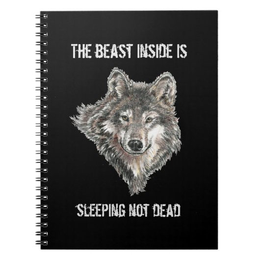 Inspirerend of Motivatie Citaat Wolf Animal Notitieboek (Voorkant)
