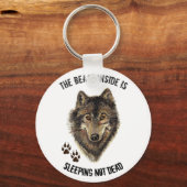 Inspirerend of Motivatie Citaat Wolf Animal Sleutelhanger (Voorkant)