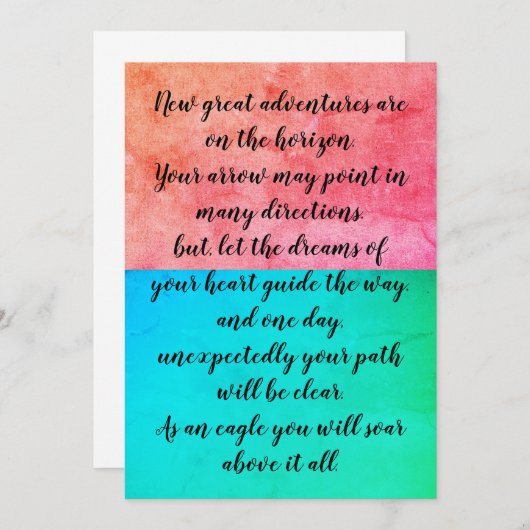 Inspirerend offerte afstuderen kaarten (Voorkant / Achterkant)