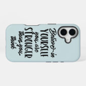 Inspirerend offerte Geloof in jezelf iPhone 16 Hoesje (Achterkant horizontaal)