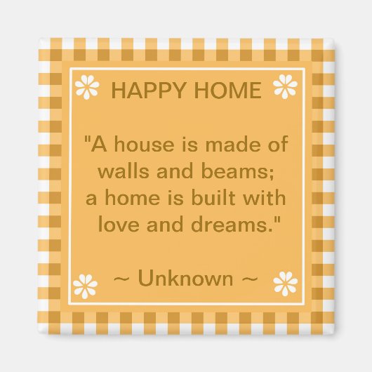 Inspirerend offerte - Happy Home Magneet (Voorkant)