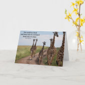 Inspirerend Offerte met Giraffes Kaart (Gele Bloem)