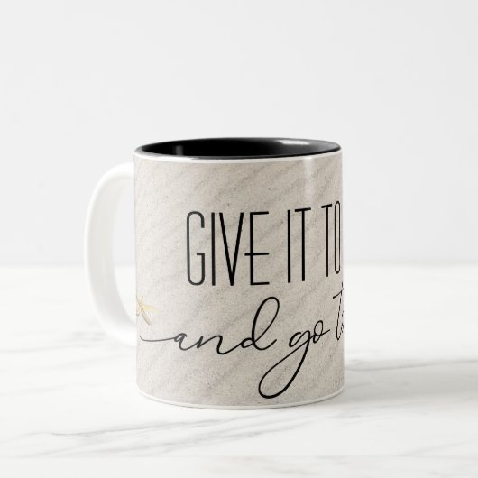 Inspirerend offerte op strandzand tweekleurige koffiemok (Voorkant links)