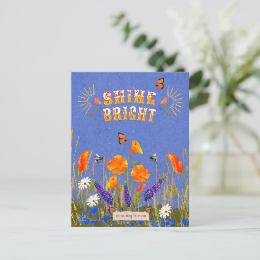 Inspirerend offerte Wildflower Poppies Briefkaart (Staand voorkant)