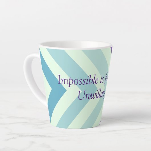 Inspirerend offertes latte mok (Linkerhoek)