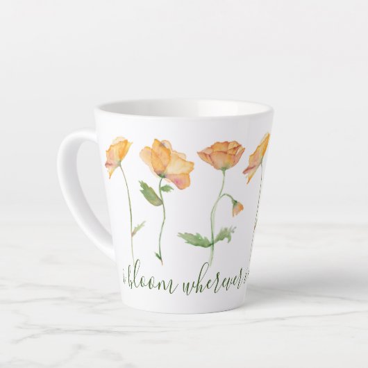 Inspirerend offertes Oranje papavers Latte Mok (Linkerhoek)