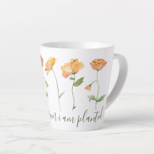 Inspirerend offertes Oranje papavers Latte Mok (Rechterhoek)