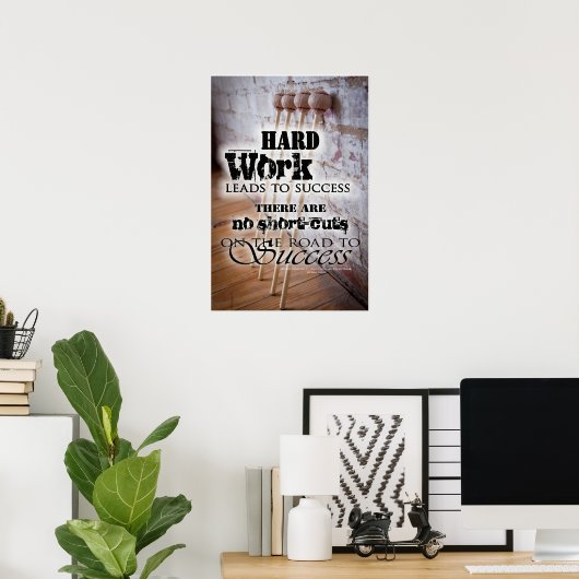Inspirerend offertes over muziek - hard werken poster (Thuiskantoor)