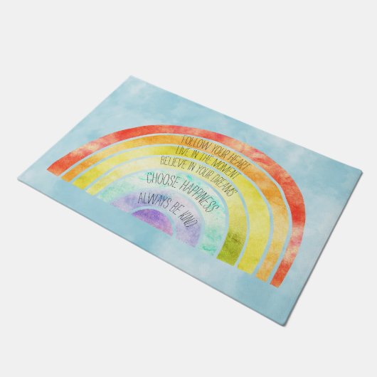 Inspirerend offertes regenboog deurmat (Schuin)