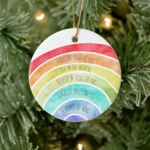 Inspirerend offertes regenboog gepersonaliseerd keramisch ornament