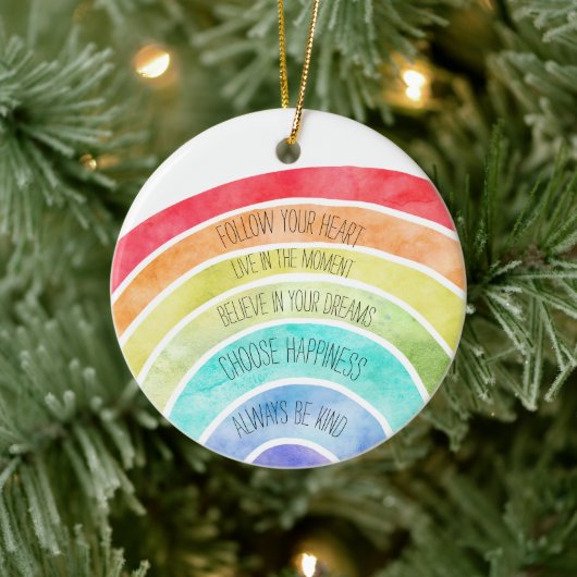 Inspirerend offertes regenboog gepersonaliseerd  keramisch ornament (Boom)