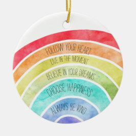 Inspirerend offertes regenboog gepersonaliseerd  keramisch ornament