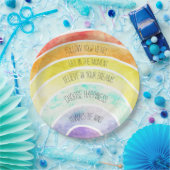 Inspirerend offertes regenboog gepersonaliseerd papieren bordje (Feest)