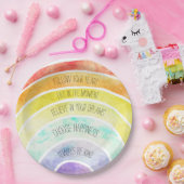 Inspirerend offertes regenboog gepersonaliseerd papieren bordje (Feest)