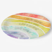 Inspirerend offertes regenboog gepersonaliseerd papieren bordje (Gekanteld)