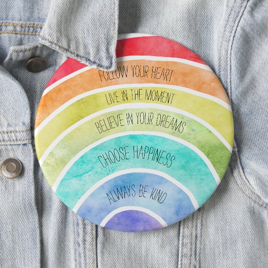 Inspirerend offertes regenboog gepersonaliseerd ronde button 6,0 cm (In situ)