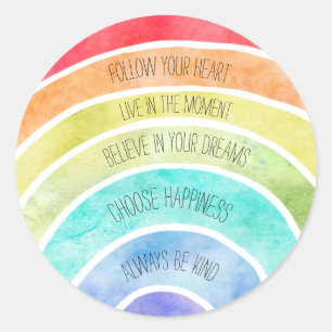 Inspirerend offertes regenboog gepersonaliseerd ronde sticker