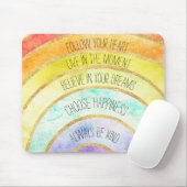 Inspirerend offertes regenboog muismat (Met muis)