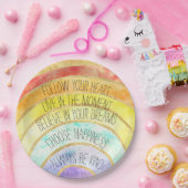 Inspirerend offertes regenboog     papieren bordje (Feest)