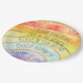 Inspirerend offertes regenboog     papieren bordje (Gekanteld)