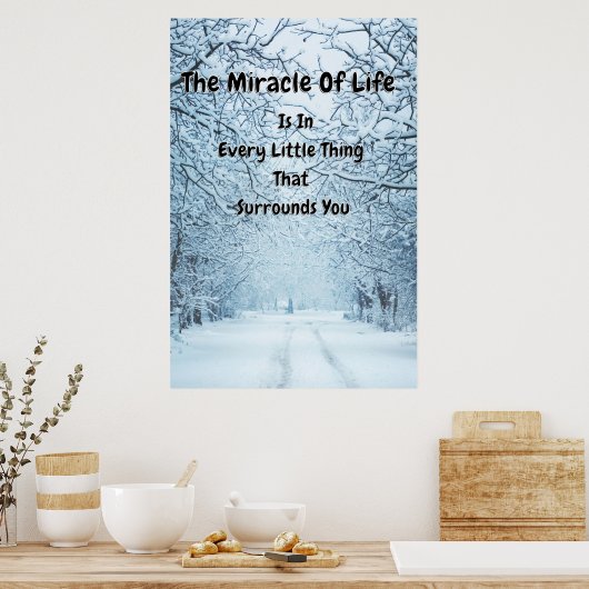 inspirerend offertes "Wintersneeuwachtergrond" Poster (Keuken)