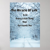 inspirerend offertes "Wintersneeuwachtergrond" Poster (Voorkant)