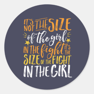 Inspirerend omvang van de strijd in het meisje ronde sticker