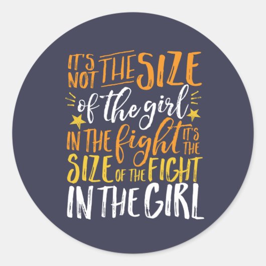 Inspirerend omvang van de strijd in het meisje ronde sticker (Voorkant)