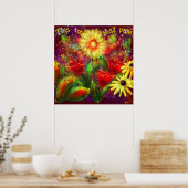 Inspirerend Ook dit zal bloemenrood passeren Poster (Keuken)