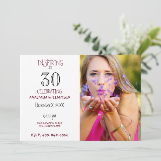 INSPIREREND OP 30 INVITE KAART (Staand voorkant)