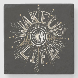 Inspirerend OPHEFFING 4 LIFE-citaatillustratie Stenen Onderzetter