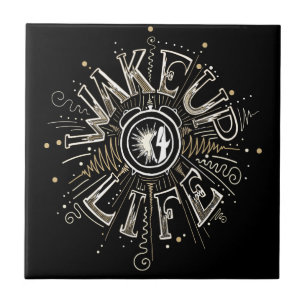 Inspirerend OPHEFFING 4 LIFE-citaatillustratie Tegeltje