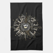 Inspirerend OPHEFFING 4 LIFE-citaatillustratie Theedoek (Verticaal)