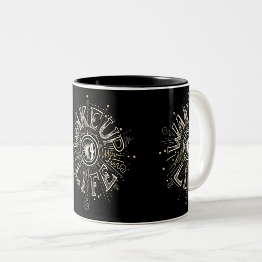 Inspirerend OPHEFFING 4 LIFE-citaatillustratie Tweekleurige Koffiemok (Voorkant rechts)