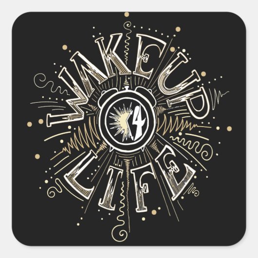 Inspirerend OPHEFFING 4 LIFE-citaatillustratie Vierkante Sticker (Voorkant)