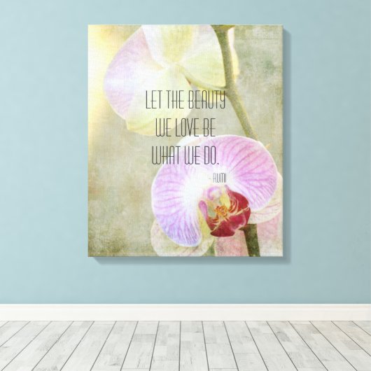 Inspirerend orchideeën canvas afdruk (Insitu (Houten vloer))